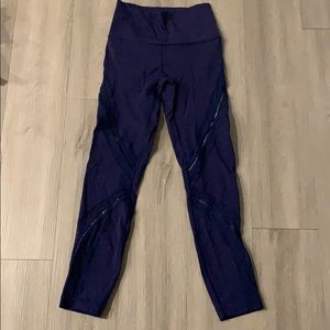Navy lululemon mesh crops